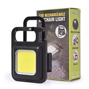 COB Rechargeable Key Chain Light cum Bottle Opener With Magnet